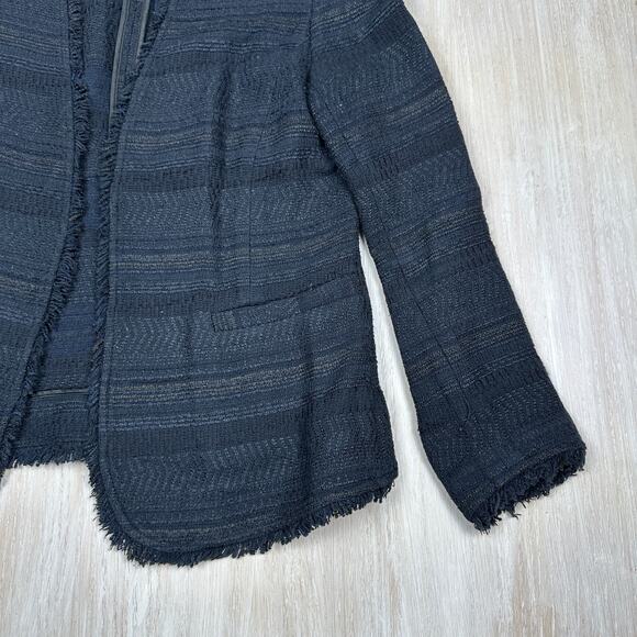 Banana Republic Tweed Fringe Open Front Chic Elegant Casual Work Blazer Jacket 4 - Picture 3 of 13